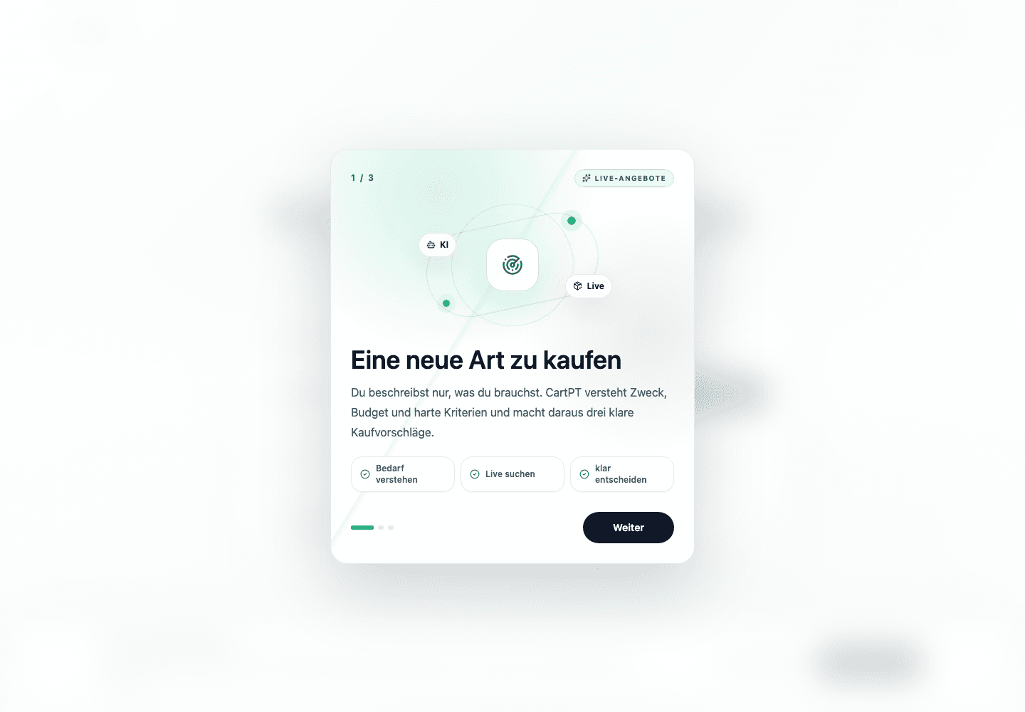 Screenshot der Startseite von CartPT