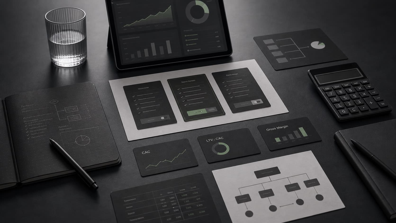 Dashboard-Ansicht als Symbol für Unit Economics und Pricing